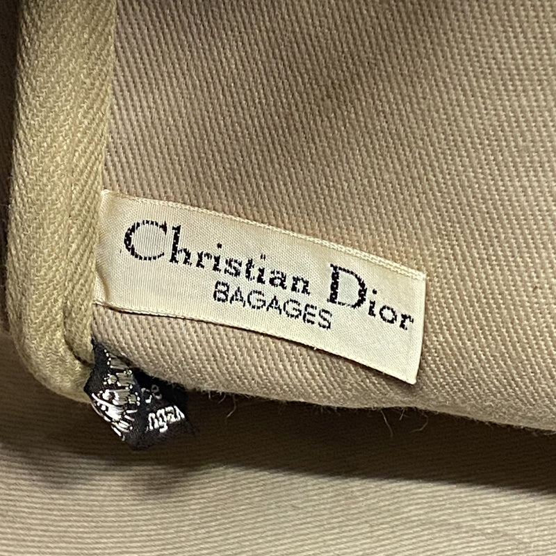 【6ib2360】クリスチャンディオール ハンドバッグ トロッター キャンバス ネイビー シルバー金具【中古】レディース