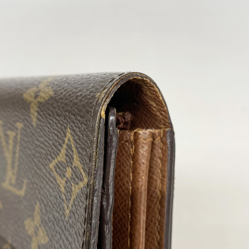 【6ib2381】ルイヴィトン 長財布 モノグラム ポシェットポルトモネクレディ M61726 ブラウン【中古】レディース