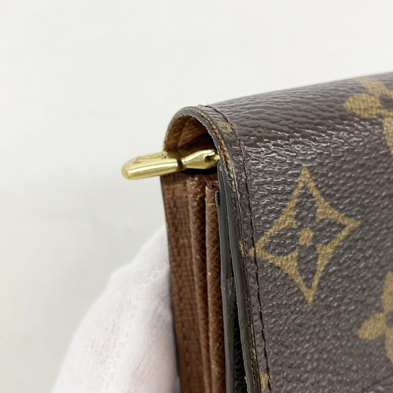 【6ib2381】ルイヴィトン 長財布 モノグラム ポシェットポルトモネクレディ M61726 ブラウン【中古】レディース