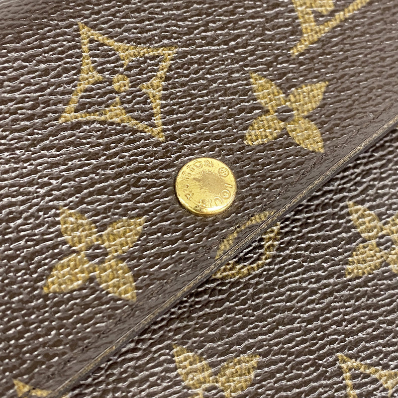 【6ib2381】ルイヴィトン 長財布 モノグラム ポシェットポルトモネクレディ M61726 ブラウン【中古】レディース