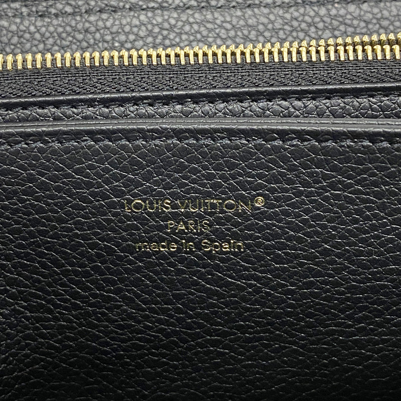 【6ib2392】ルイヴィトン 長財布 モノグラム・アンプラント バイカラー ジッピーウォレット M28794 ブラック ベージュ【中古】レディース
