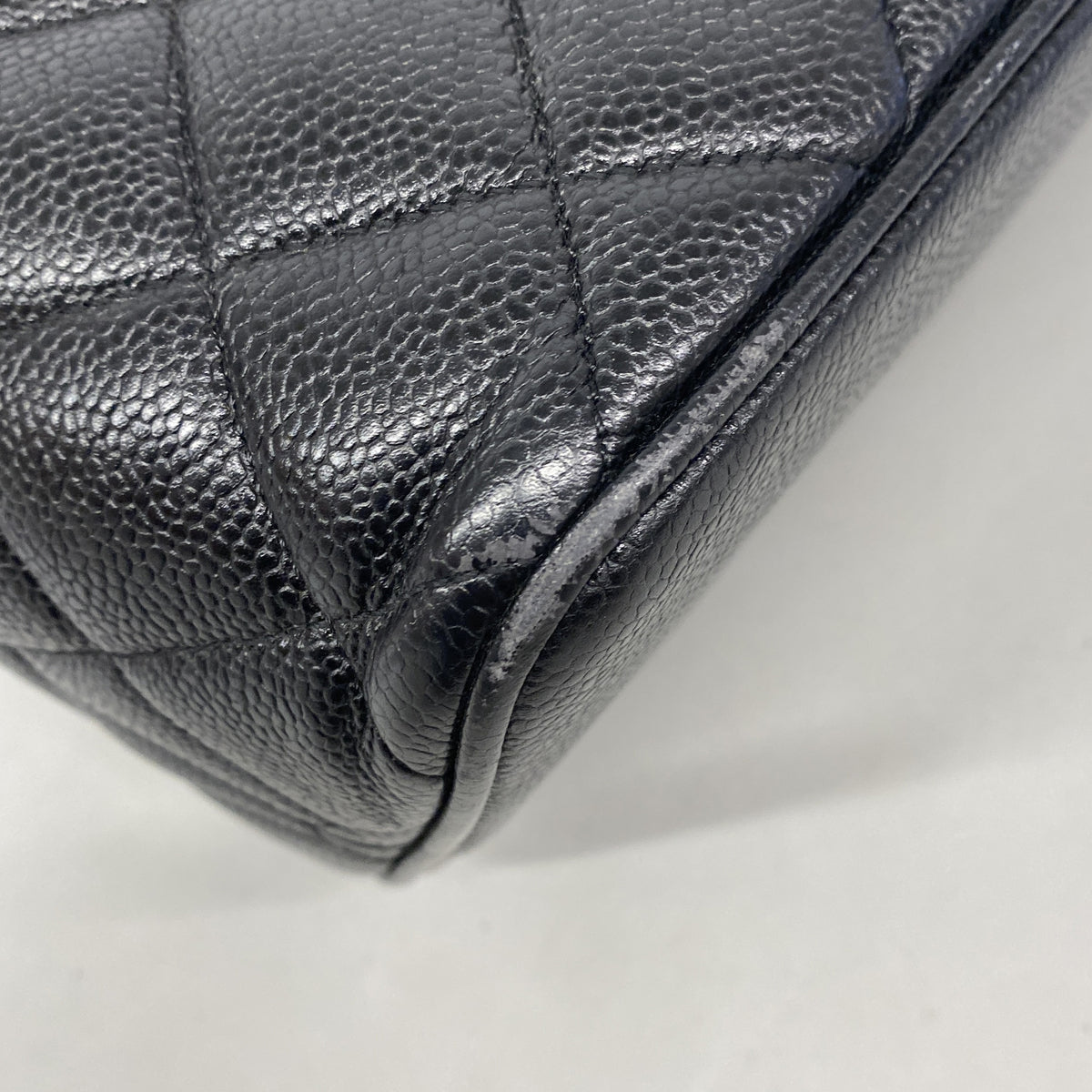 【6ib2396】シャネル トートバッグ 復刻トート キャビアスキン ブラック シルバー金具【中古】レディース
