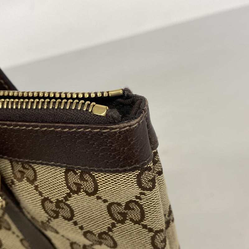 【6ib2405】グッチ ハンドバッグ GGキャンバス 141471 キャンバス ブラウン ゴールド金具【中古】レディース