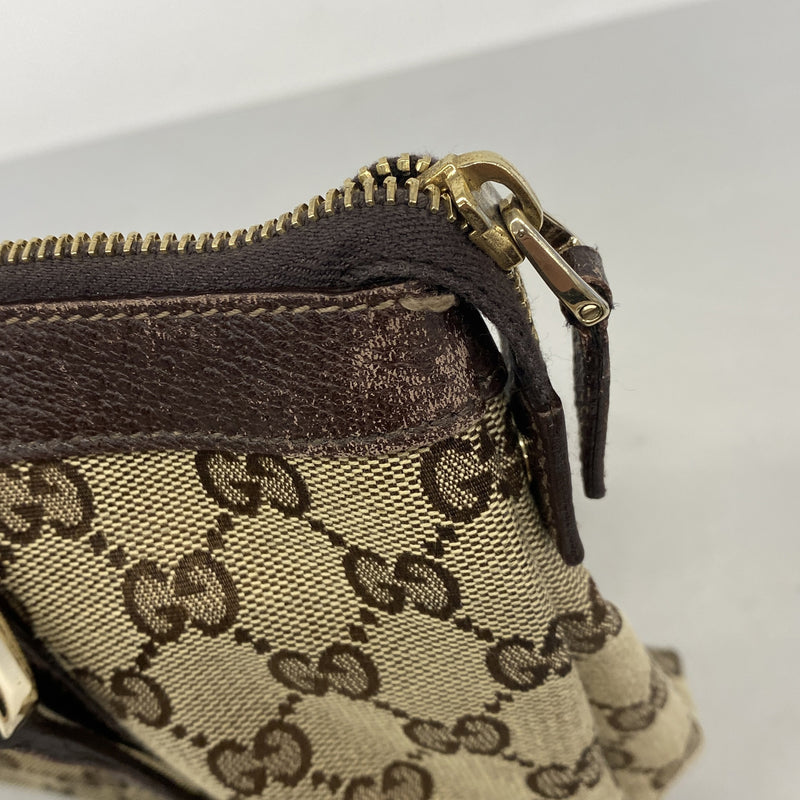 【6ib2405】グッチ ハンドバッグ GGキャンバス 141471 キャンバス ブラウン ゴールド金具【中古】レディース