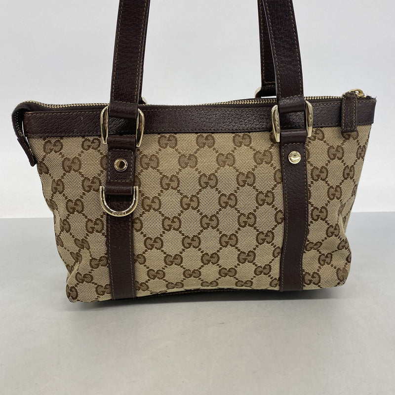 【6ib2405】グッチ ハンドバッグ GGキャンバス 141471 キャンバス ブラウン ゴールド金具【中古】レディース