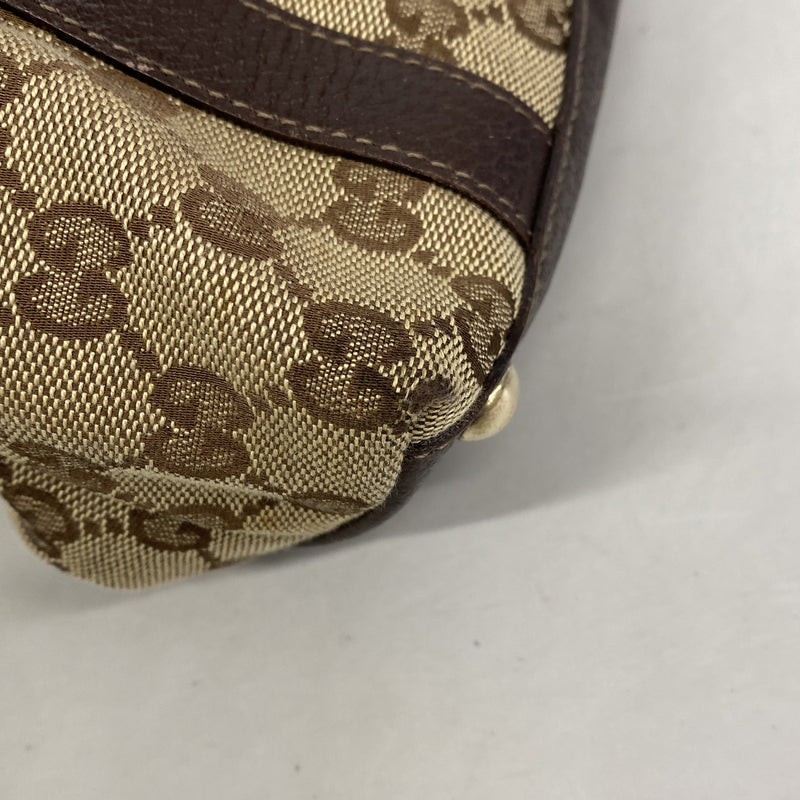 【6ib2405】グッチ ハンドバッグ GGキャンバス 141471 キャンバス ブラウン ゴールド金具【中古】レディース