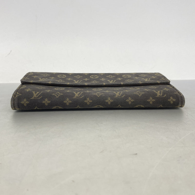 【6ib2413】ルイヴィトン 長財布 モノグラム・ミニラン ポルトフォイユサラ M95234 エベヌ【中古】レディース