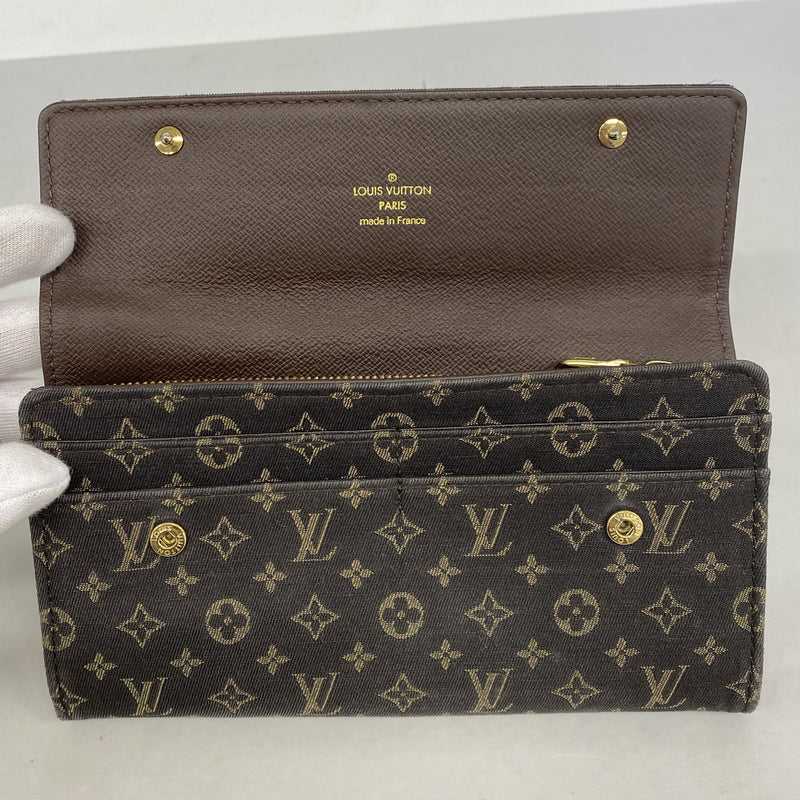 【6ib2413】ルイヴィトン 長財布 モノグラム・ミニラン ポルトフォイユサラ M95234 エベヌ【中古】レディース
