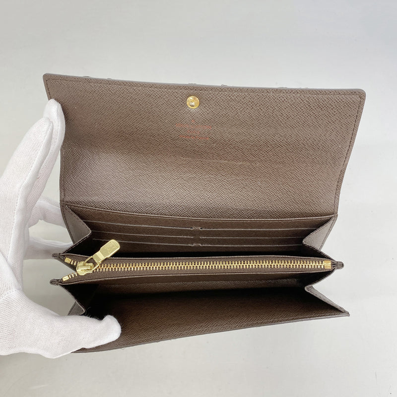 【6ib2422】ルイヴィトン 長財布 ダミエ ポルトフォイユサラ N61734 エベヌ【中古】レディース