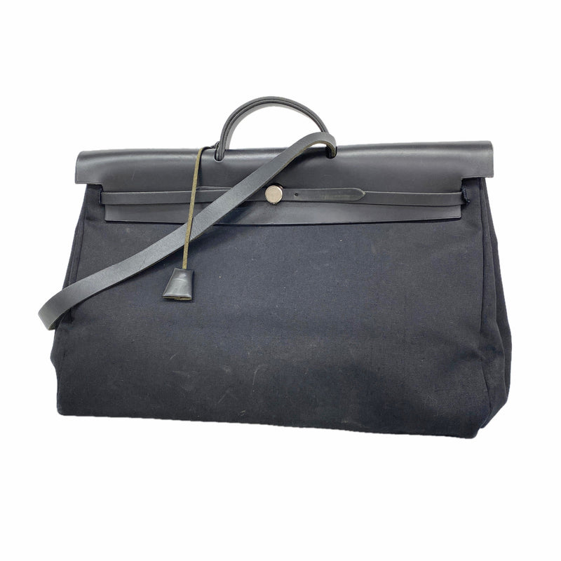 【6ib2425】エルメス ハンドバッグ エールバッグGM トワルオフィシエ ブラック シルバー金具 □C刻印 2wayバッグ【中古】メンズ レディース ユニセックス