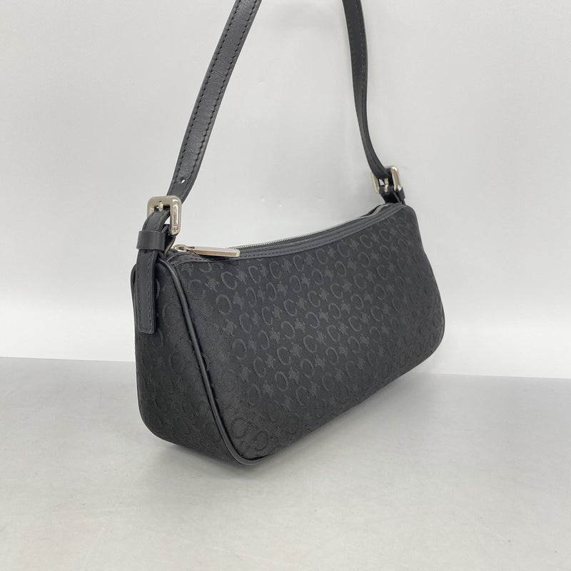 【6ib2426】セリーヌ ポーチ Cマカダム ナイロンキャンバス ブラック シルバー金具【中古】レディース