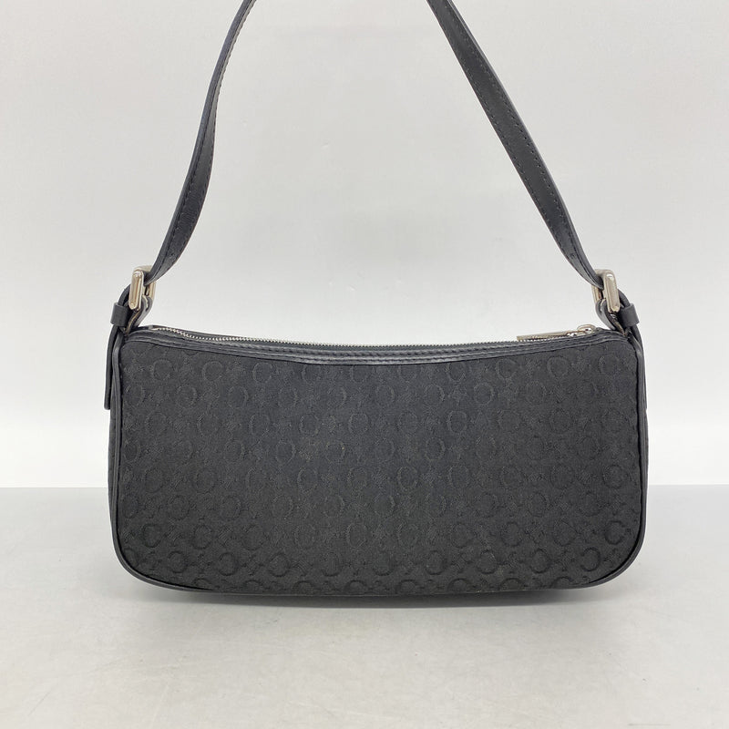 【6ib2426】セリーヌ ポーチ Cマカダム ナイロンキャンバス ブラック シルバー金具【中古】レディース