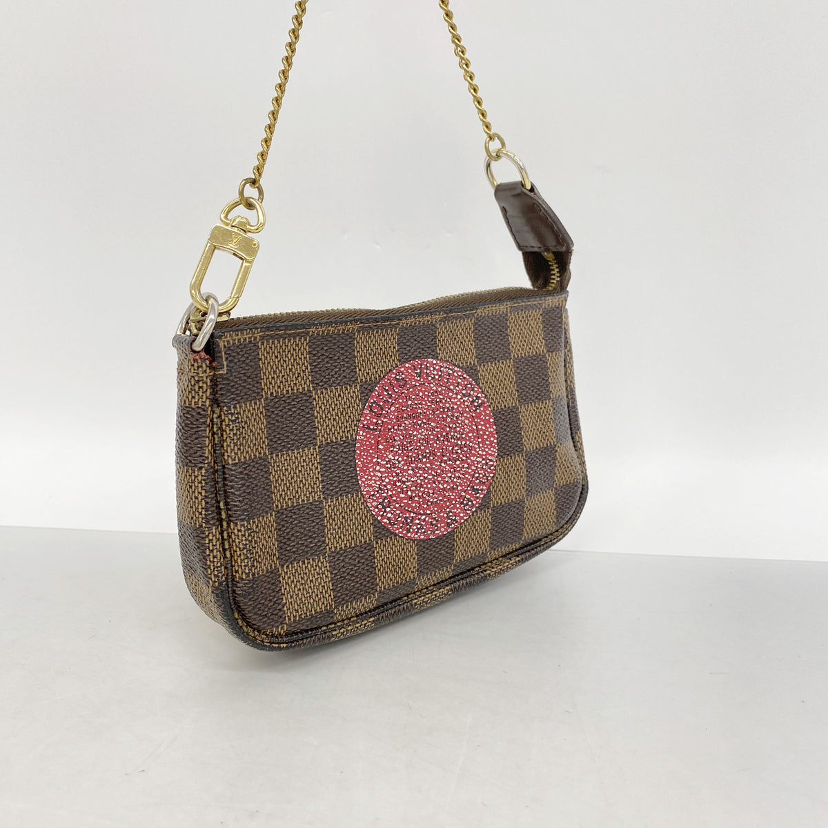 【6ib2434】ルイヴィトン ポーチ ダミエ T&B ミニポシェットアクセソワール N58011 エベヌ【中古】レディース
