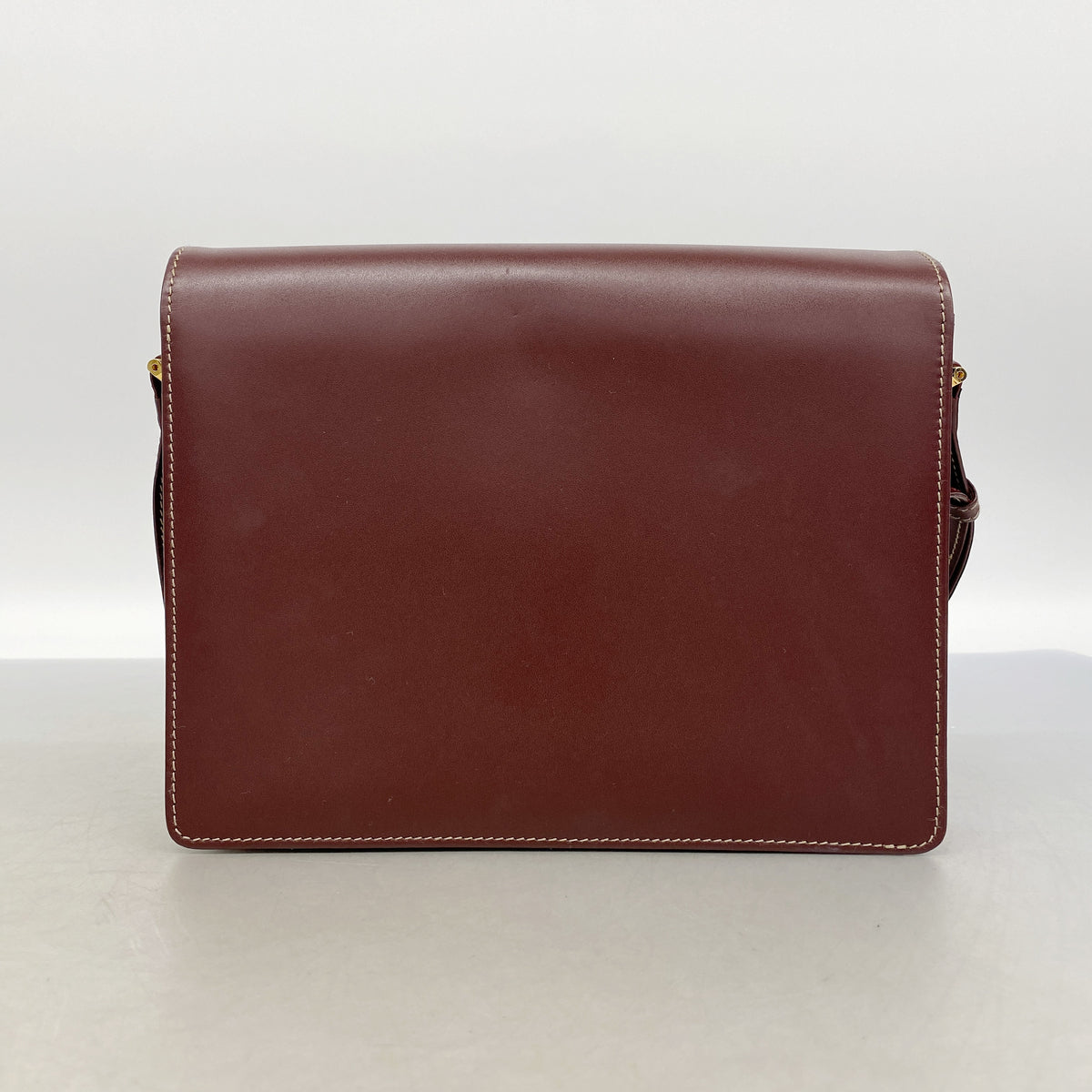 【6ib2436】カルティエ ショルダーバッグ マスト レザー ボルドー ゴールド金具【中古】レディース