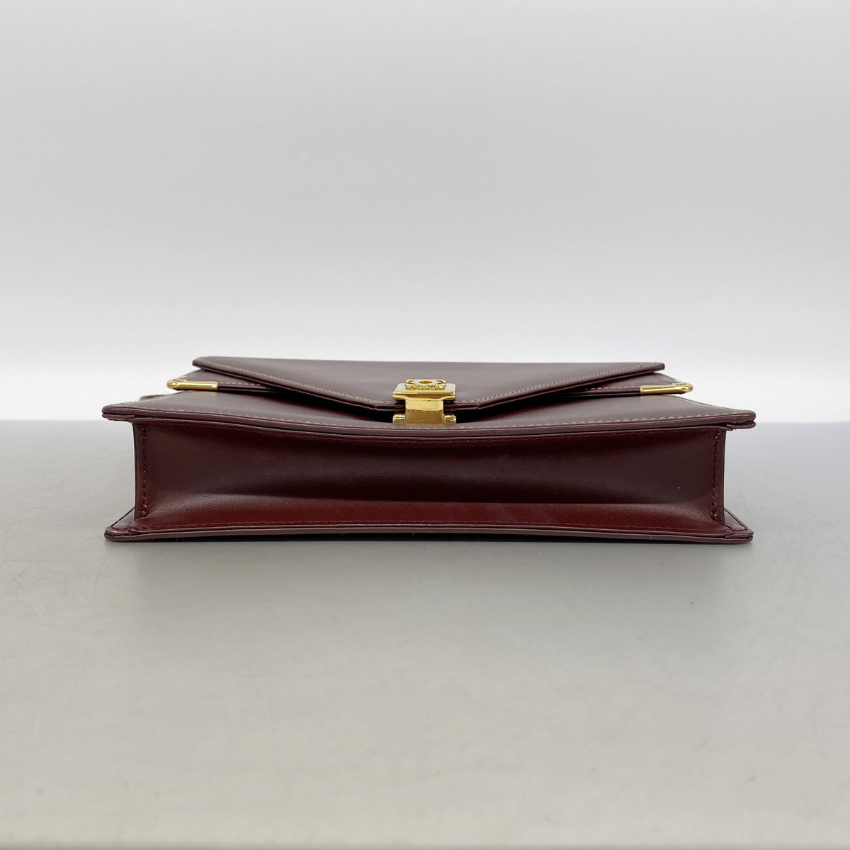【6ib2436】カルティエ ショルダーバッグ マスト レザー ボルドー ゴールド金具【中古】レディース