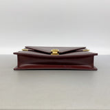 【6ib2436】カルティエ ショルダーバッグ マスト レザー ボルドー ゴールド金具【中古】レディース