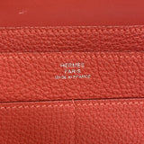 【6ib2446】エルメス 長財布 ドゴンGM トゴ ルージュピヴォワンヌ シルバー金具 □R刻印【中古】メンズ レディース ユニセックス