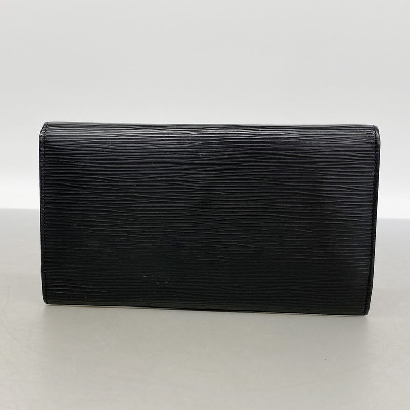【6ib2463】ルイヴィトン 三つ折り長財布 エピ ポルトトレゾールインターナショナル M63382 ノワール【中古】メンズ レディース ユニセックス