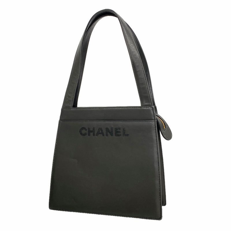 【6ib2466】シャネル トートバッグ ラムスキン ブラック ゴールド金具【中古】レディース
