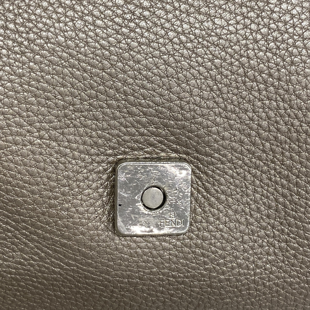【6ib2482】フェンディ トートバッグ セレリア レザー グレージュ シルバー金具【中古】レディース