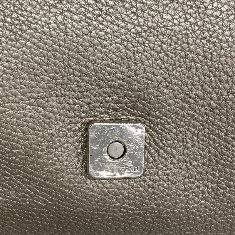 【6ib2482】フェンディ トートバッグ セレリア レザー グレージュ シルバー金具【中古】レディース