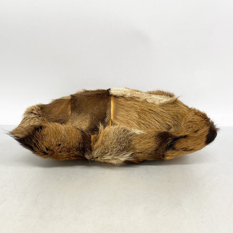 【6ib2483】フェンディ ショルダーバッグ ファー ブラウン シャンパンゴールド金具【中古】レディース