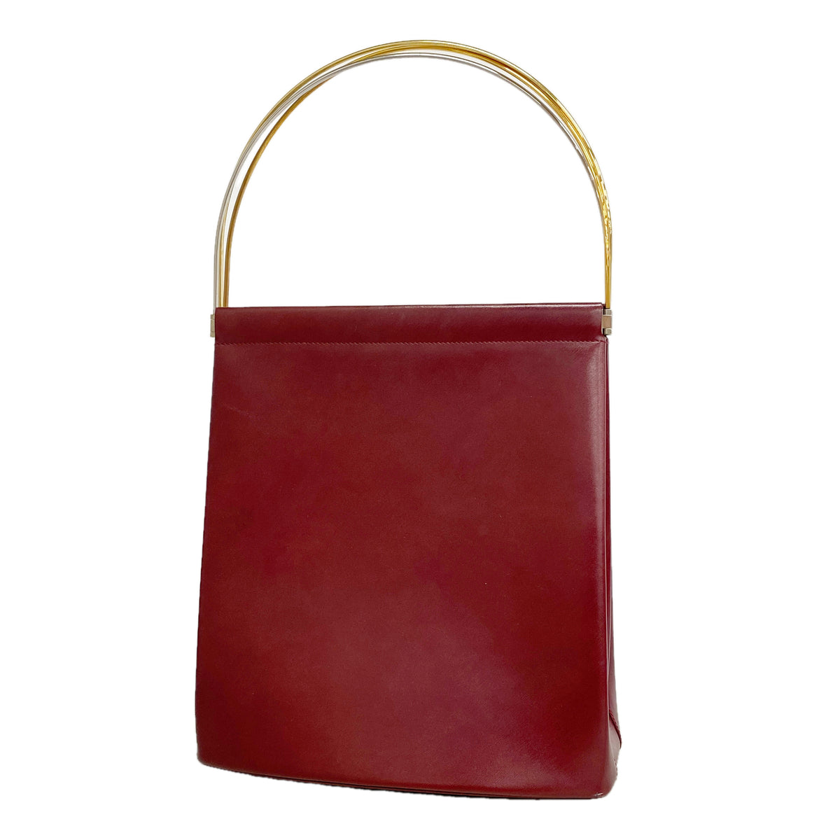 【6ib2484】カルティエ ショルダーバッグ トリニティ レザー ボルドー ゴールド/シルバー金具【中古】レディース