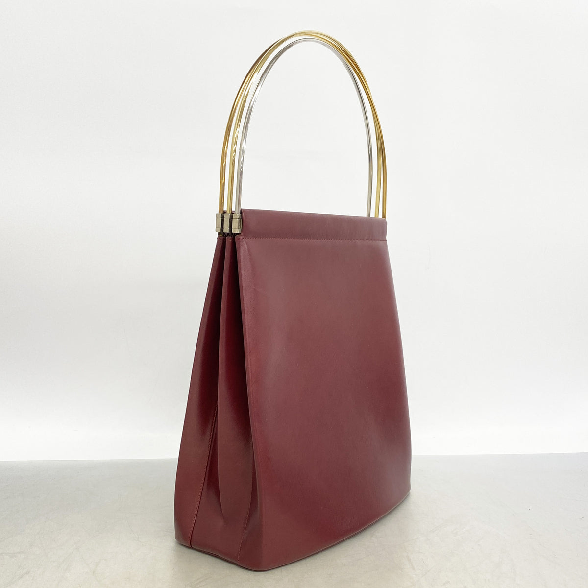【6ib2484】カルティエ ショルダーバッグ トリニティ レザー ボルドー ゴールド/シルバー金具【中古】レディース