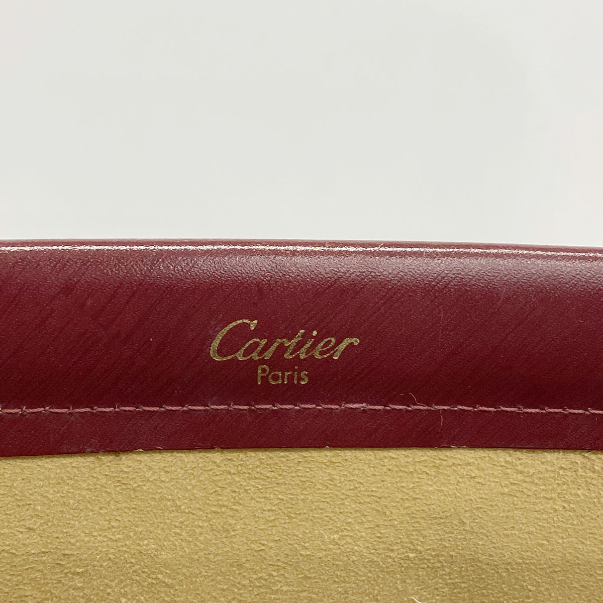 【6ib2484】カルティエ ショルダーバッグ トリニティ レザー ボルドー ゴールド/シルバー金具【中古】レディース