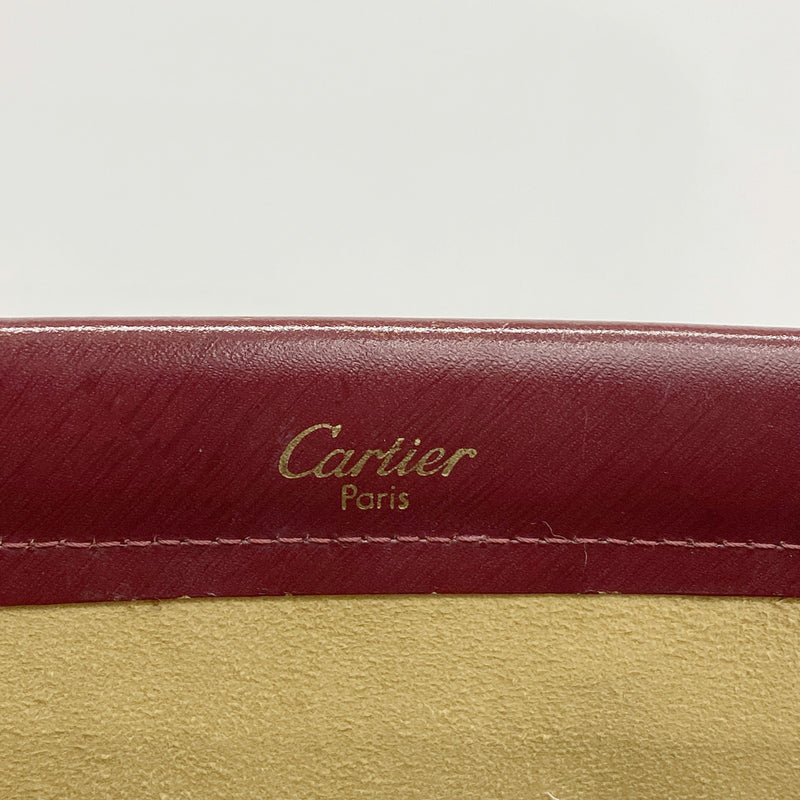 【6ib2484】カルティエ ショルダーバッグ トリニティ レザー ボルドー ゴールド/シルバー金具【中古】レディース