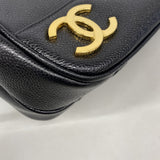 【6ib2486】シャネル ショルダーバッグ チェーンショルダー トリプルココ キャビアスキン ブラック ゴールド金具【中古】レディース