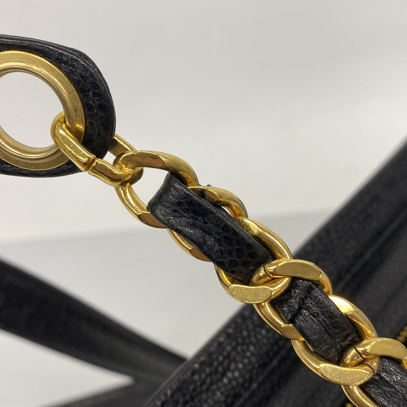 【6ib2486】シャネル ショルダーバッグ チェーンショルダー トリプルココ キャビアスキン ブラック ゴールド金具【中古】レディース