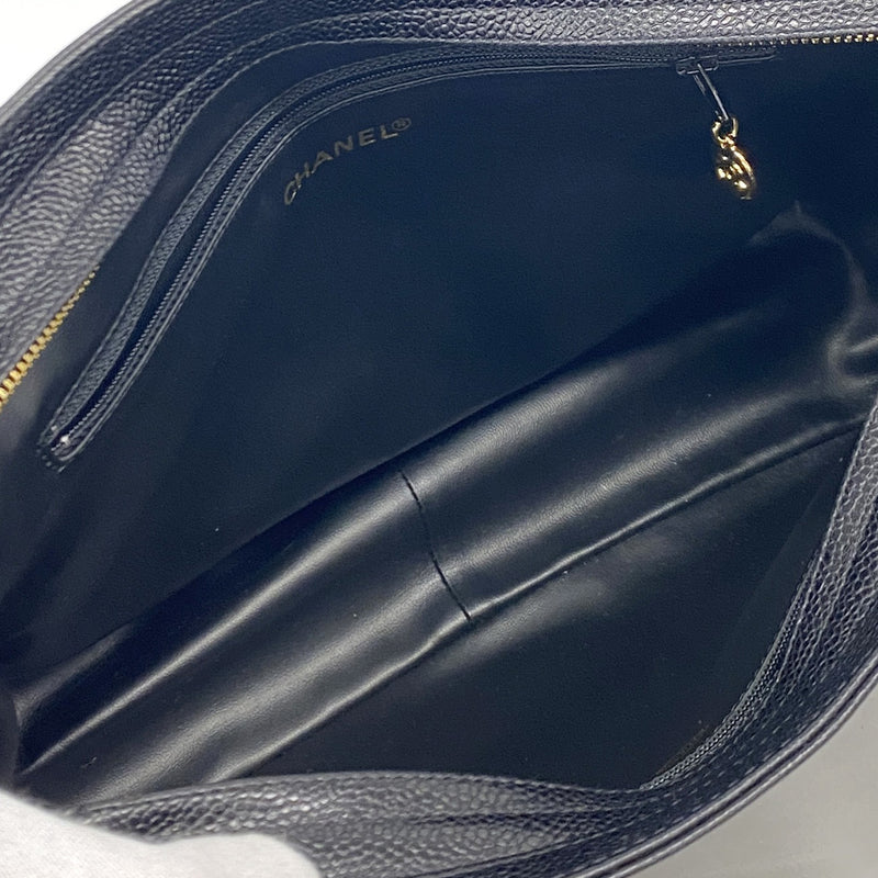 【6ib2486】シャネル ショルダーバッグ チェーンショルダー トリプルココ キャビアスキン ブラック ゴールド金具【中古】レディース
