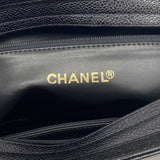 【6ib2486】シャネル ショルダーバッグ チェーンショルダー トリプルココ キャビアスキン ブラック ゴールド金具【中古】レディース