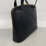 【6ib2487】シャネル ショルダーバッグ キャビアスキン ブラック ゴールド金具【中古】レディース