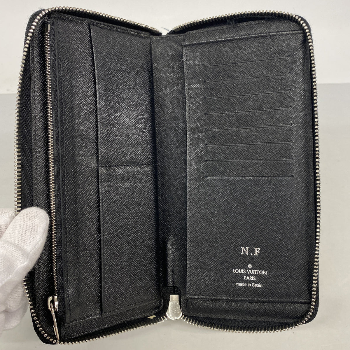 【6ib2494】ルイヴィトン 長財布 ダミエ・グラフィット ジッピーウォレットヴェルティカル N63095 ブラック グレー 旧型【中古】メンズ