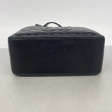 【6ib2497】シャネル ハンドバッグ マトラッセ ラムスキン ブラック シルバー金具【中古】レディース