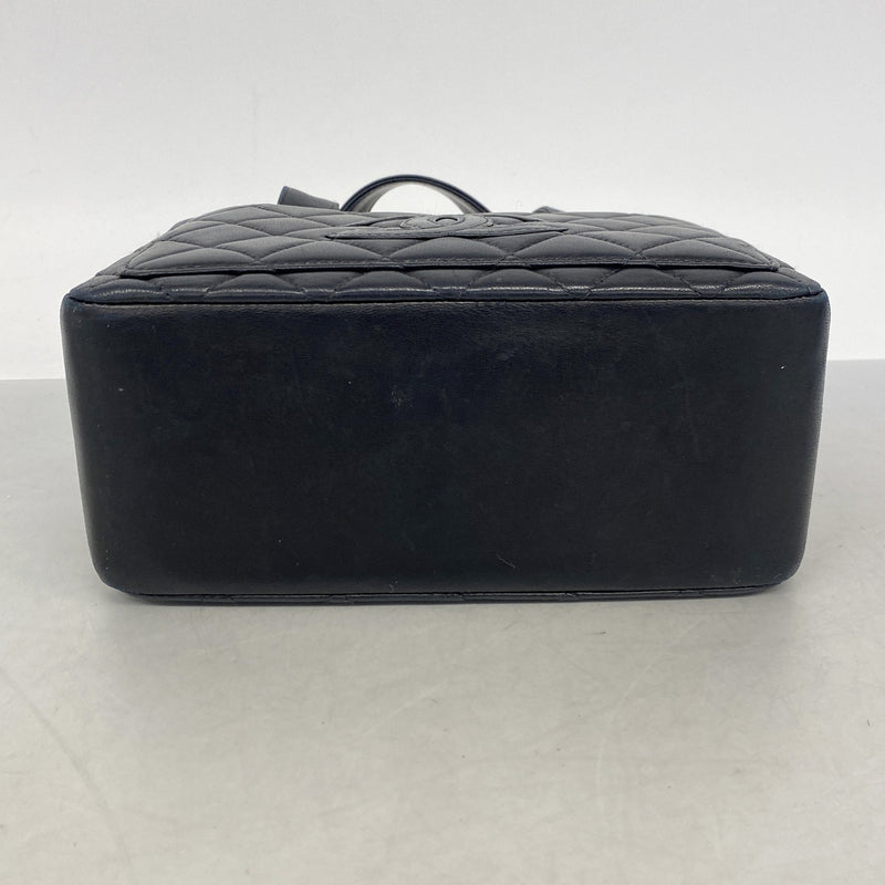 【6ib2497】シャネル ハンドバッグ マトラッセ ラムスキン ブラック シルバー金具【中古】レディース