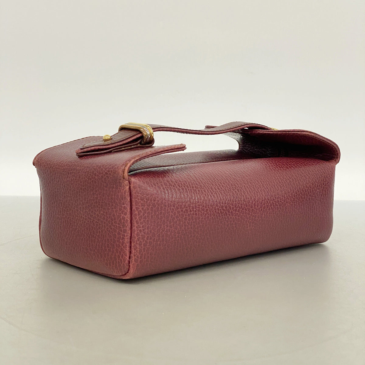【6ib2516】カルティエ バニティバッグ トリニティ レザー ボルドー ゴールド/シルバー金具【中古】レディース