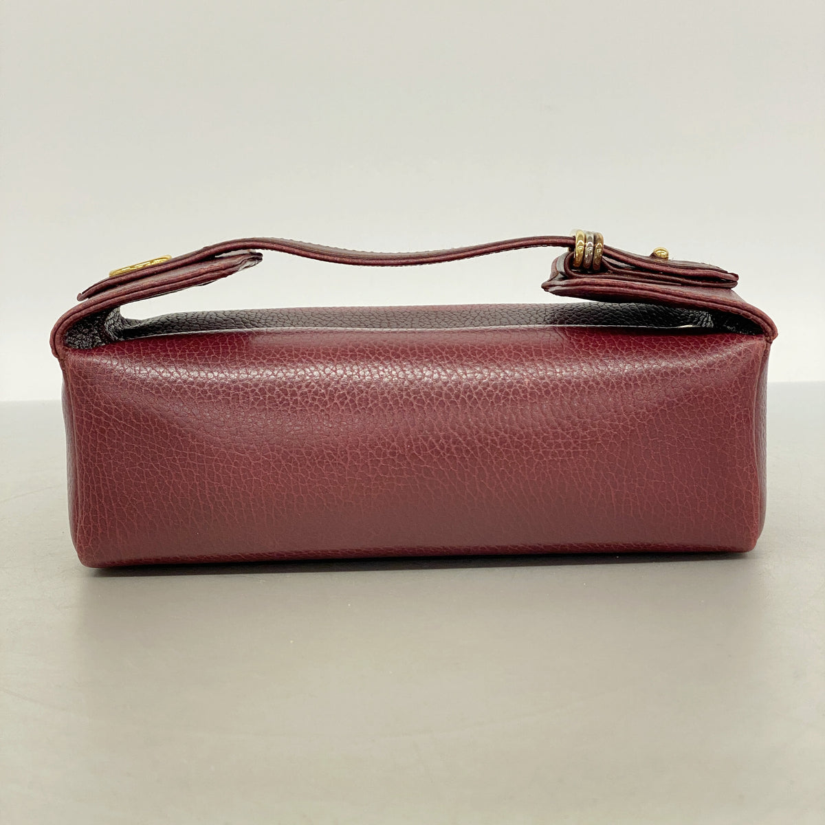 【6ib2516】カルティエ バニティバッグ トリニティ レザー ボルドー ゴールド/シルバー金具【中古】レディース