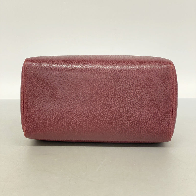 【6ib2516】カルティエ バニティバッグ トリニティ レザー ボルドー ゴールド/シルバー金具【中古】レディース