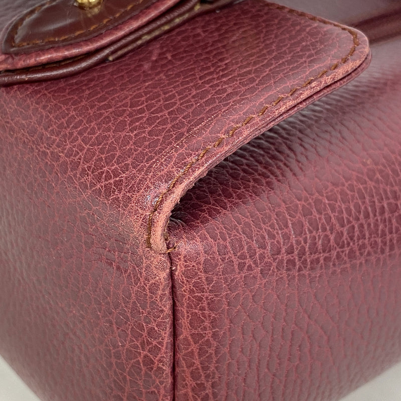 【6ib2516】カルティエ バニティバッグ トリニティ レザー ボルドー ゴールド/シルバー金具【中古】レディース