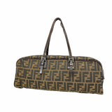 【6ib2518】フェンディ ハンドバッグ ズッカ ナイロンキャンバス ブラウン シルバー金具【中古】レディース