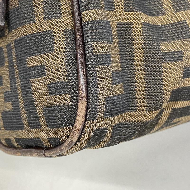 【6ib2518】フェンディ ハンドバッグ ズッカ ナイロンキャンバス ブラウン シルバー金具【中古】レディース