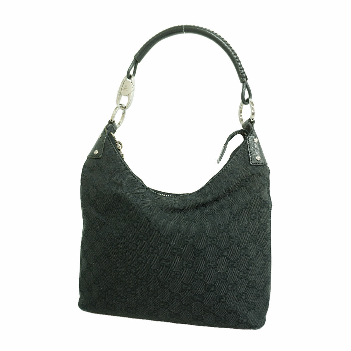 【6ib2533】グッチ ハンドバッグ GGキャンバス 115003 キャンバス ブラック シルバー金具【中古】レディース