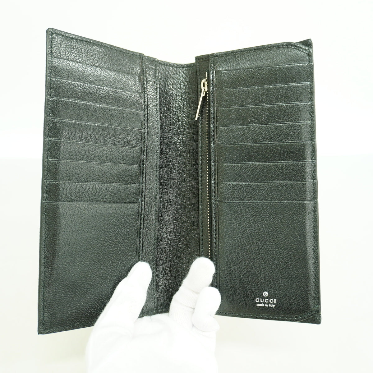 【6ib2534】グッチ 長財布 GGスプリーム 876441 PVC ブラック シルバー金具【中古】メンズ