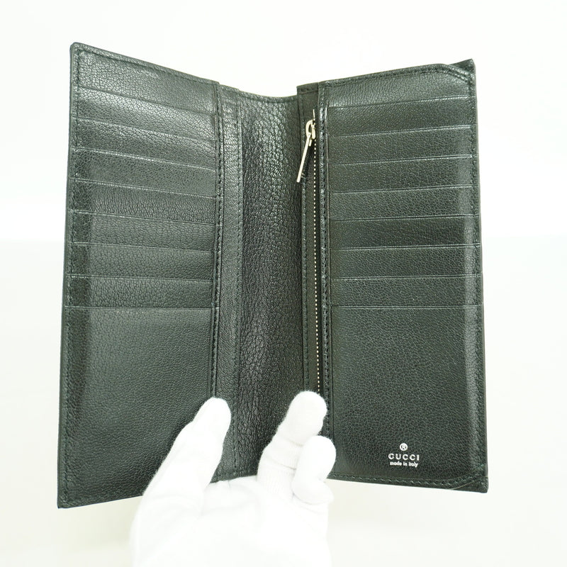 【6ib2534】グッチ 長財布 GGスプリーム 876441 PVC ブラック シルバー金具【中古】メンズ