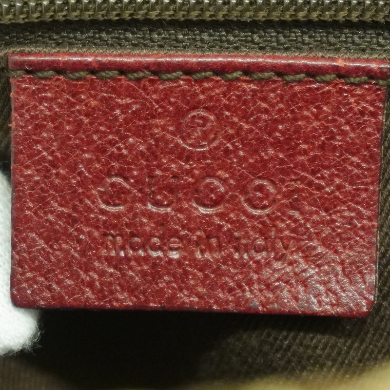 【6ib2546】グッチ ハンドバッグ GGキャンバス 113009 キャンバス ベージュ ボルドー シルバー金具【中古】レディース
