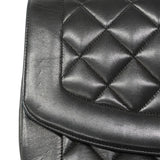 【6ib2556-h】シャネル ショルダーバッグ ダイアナ チェーンショルダー ラムスキン ブラック ゴールド金具【中古】レディース