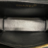 【6ib2597】シャネル トートバッグ ラムスキン ブラック ゴールド金具【中古】レディース